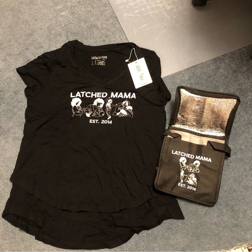 Latched Mama Cool Mama Bundle Large Nursing Boyfriend Tee With Cooler